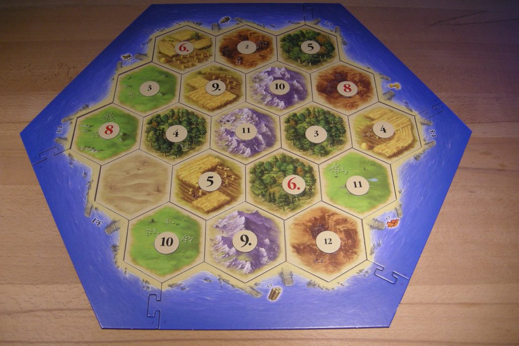 Catan - Aufbau mit Zahlenchips