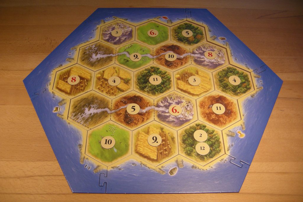 Catan - Die Flüsse von Catan mit Zahlenchips