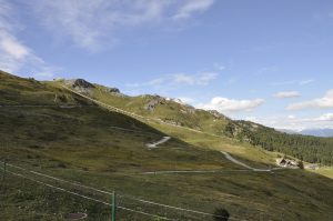 Ausblick von Signal auf die Corviglia-Bahn