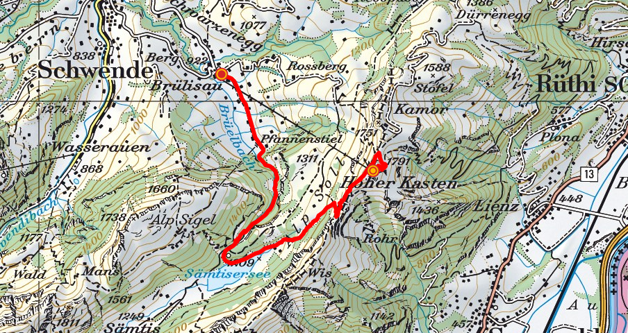 Hoher Kasten - Plattenbödeli - Brülisau