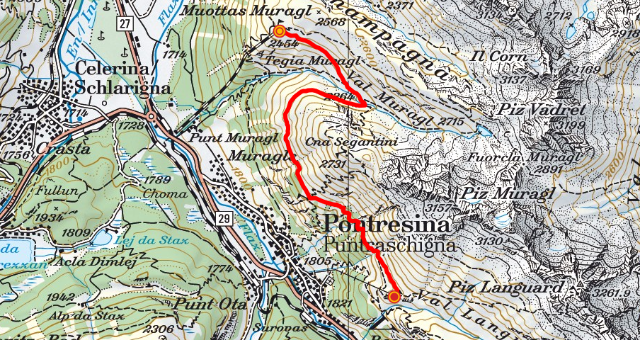 Muottas Muragl - Unterer Schafberg - Alp Languard