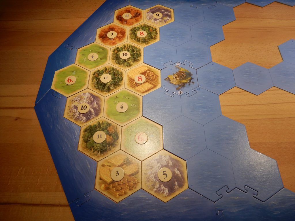 Catan - Die Startinsel mit Zahlenchips