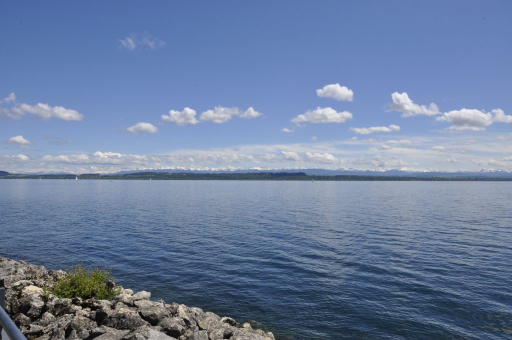 Lac de Neuchâtel und Alpenpanorama
