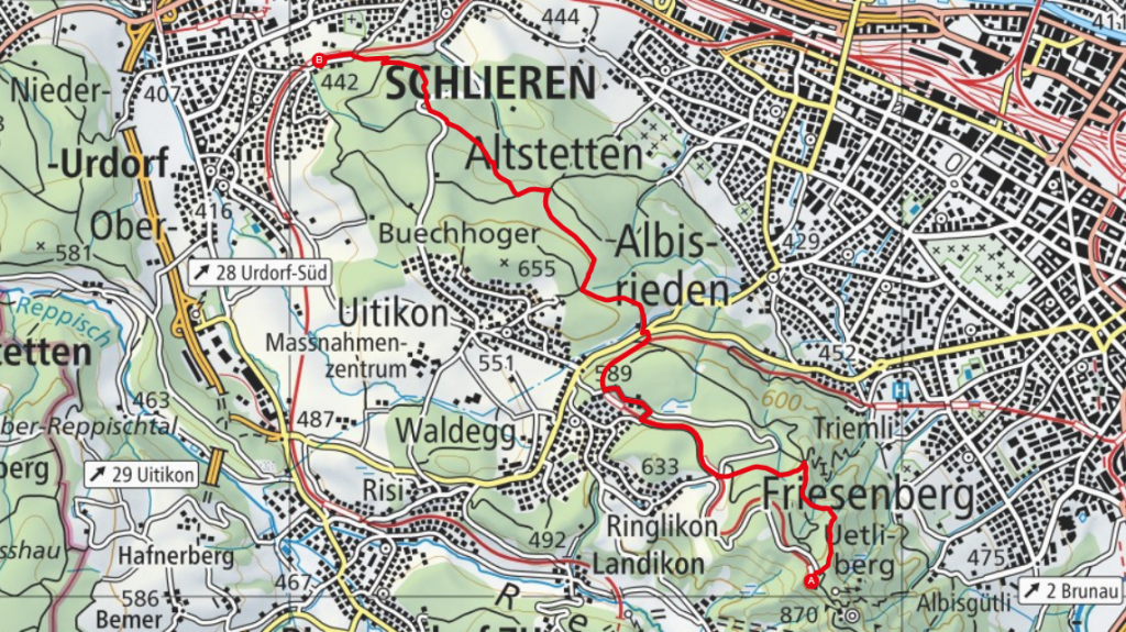 Uetliberg - Uitikon Waldegg - Urdorf