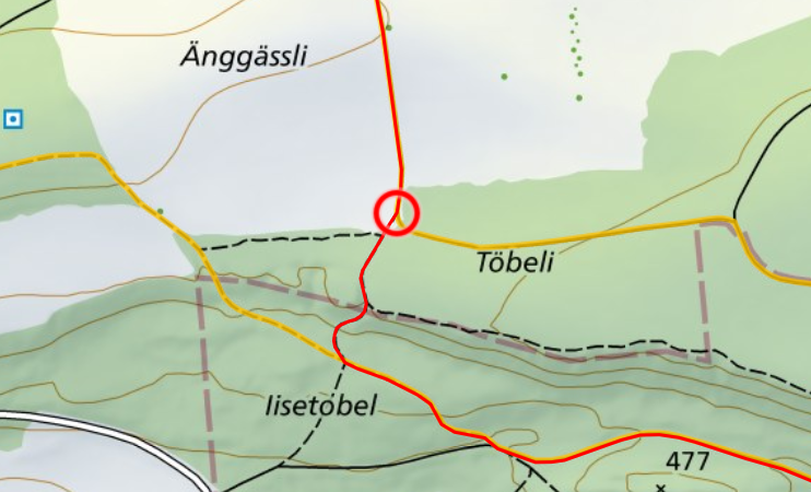 Abzweigung beachten