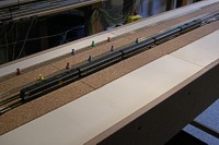 Erste (handgeschobene) Zugbewegung im Bahnhof.