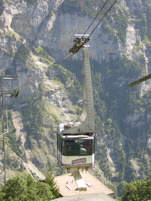 Kabine der Transportseilbahn